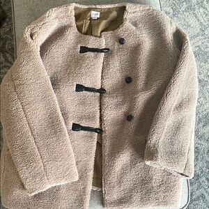 JCrew Cozy Tan Toggle Coat